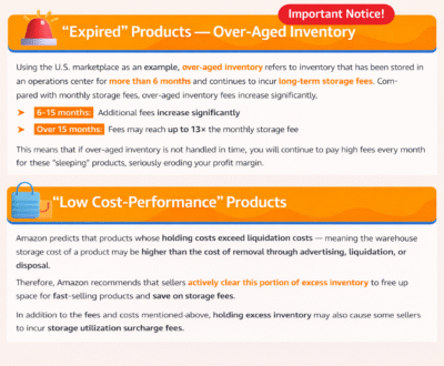 steps to comply with amazon aged inventory surcharge policy